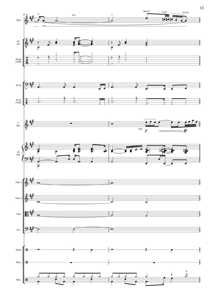 Page 13 of the piano sheet music PDF – I Will Always Love You (Choral orchestral) by D. Parton