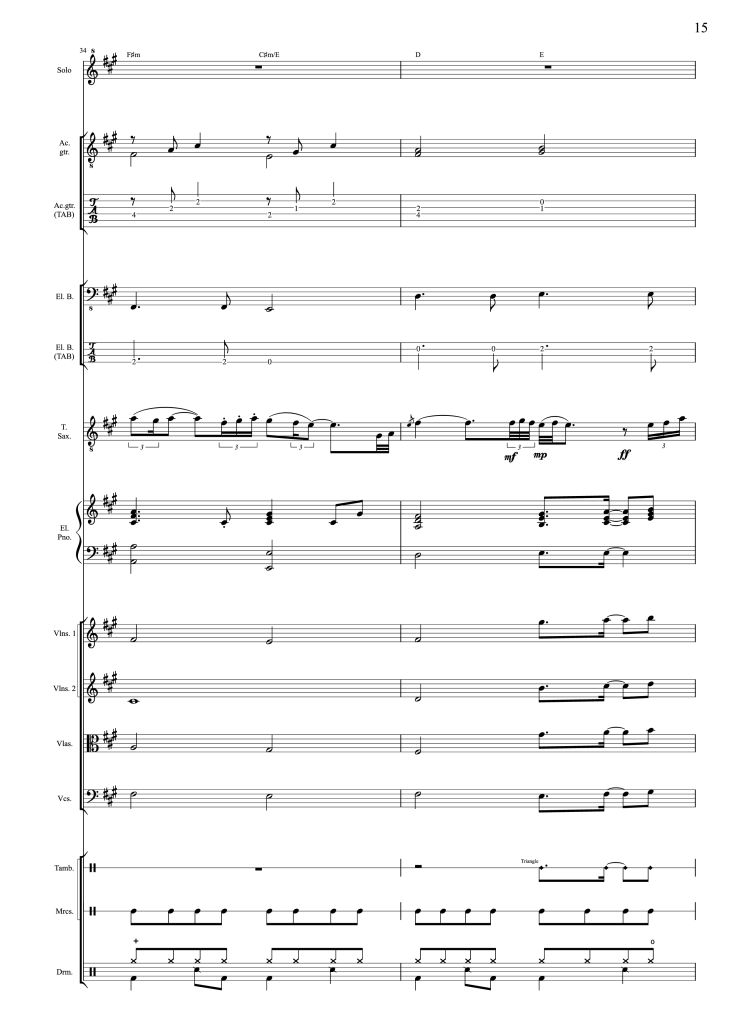 Page 15 of the piano sheet music PDF – I Will Always Love You (Choral orchestral) by D. Parton