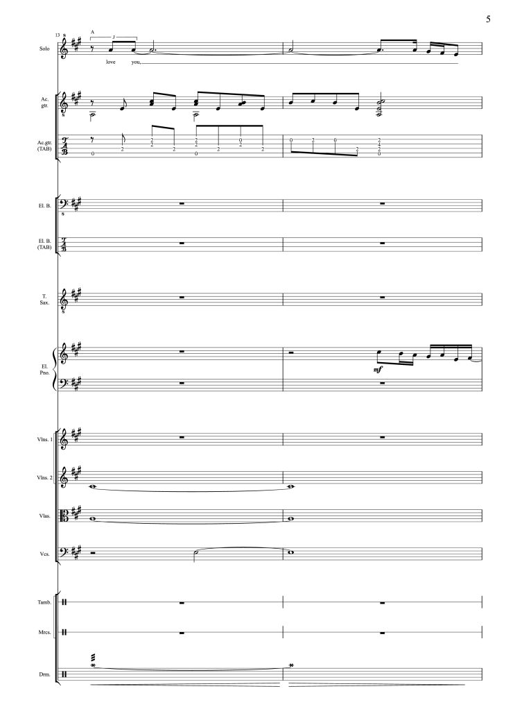 Page 5 of the piano sheet music PDF – I Will Always Love You (Choral orchestral) by D. Parton