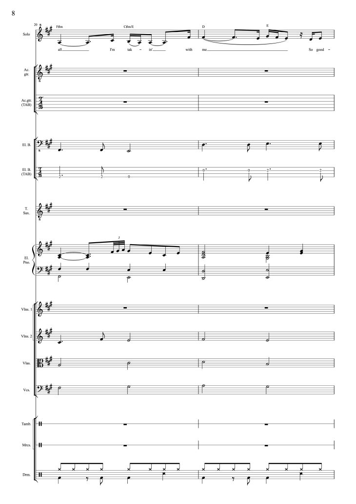 Page 8 of the piano sheet music PDF – I Will Always Love You (Choral orchestral) by D. Parton