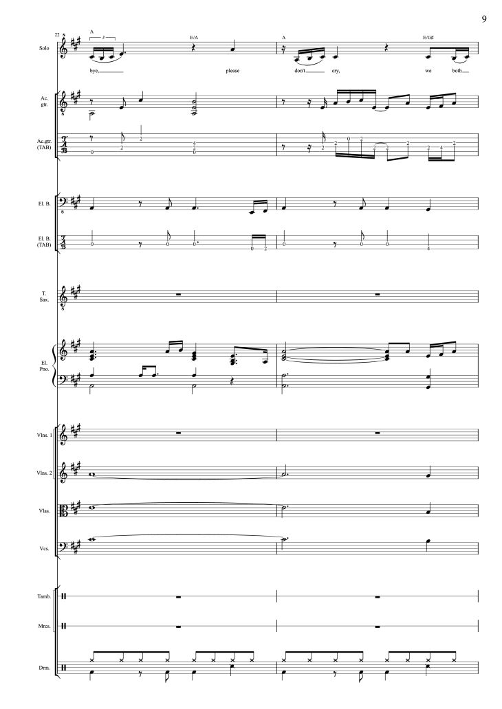 Page 9 of the piano sheet music PDF – I Will Always Love You (Choral orchestral) by D. Parton