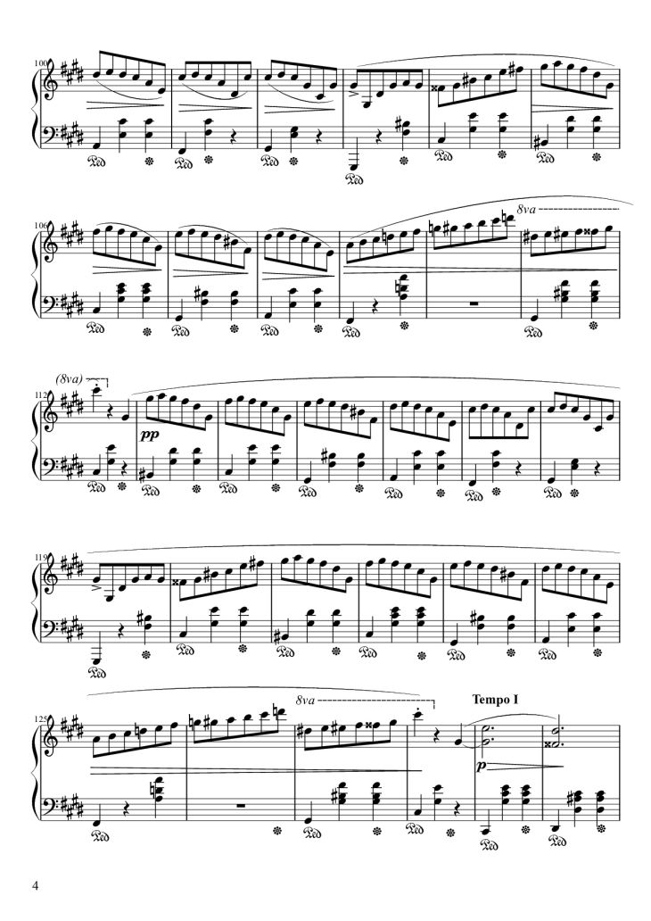Page 4 of the piano sheet music PDF Piano – Waltz in C♯ Minor Piano by Frédéric François Chopin