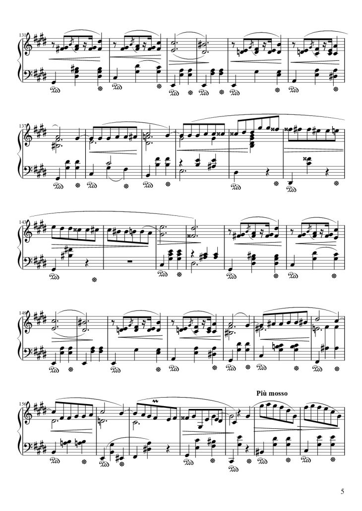 Page 5 of the piano sheet music PDF Piano – Waltz in C♯ Minor Piano by Frédéric François Chopin