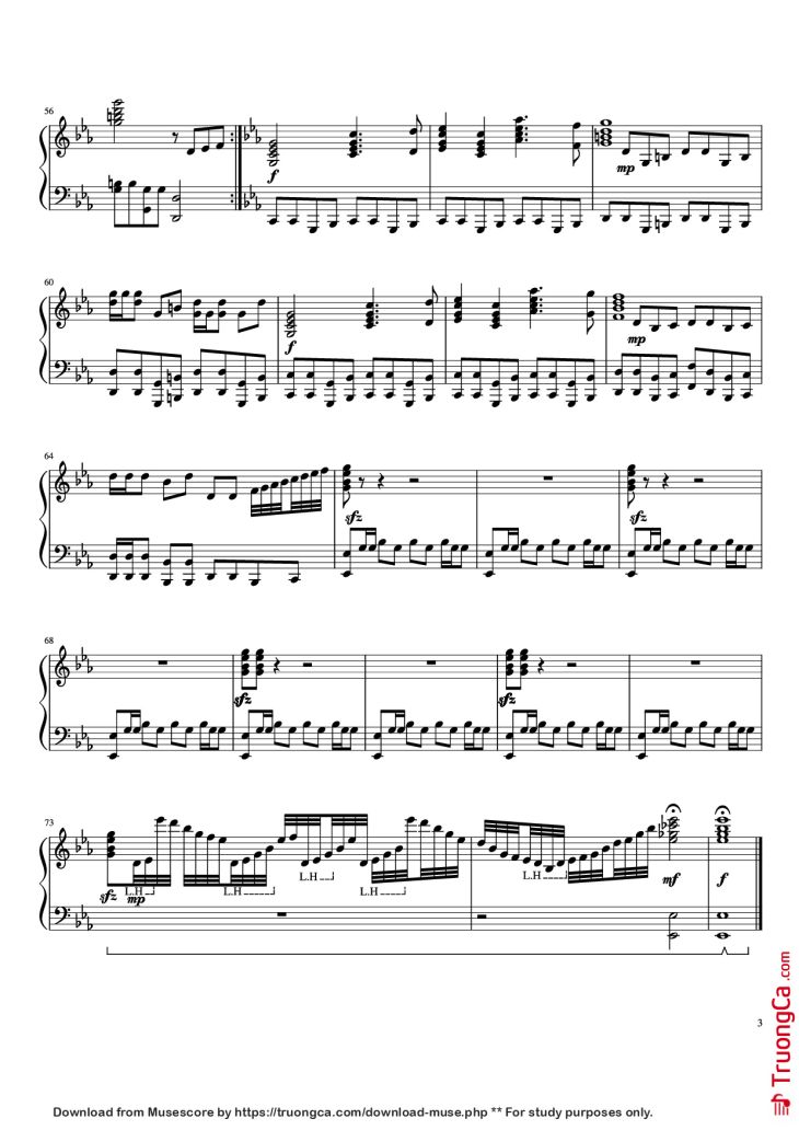 Page 3 of the piano sheet music PDF Piano – 云宫迅音 Piano by 许镜清