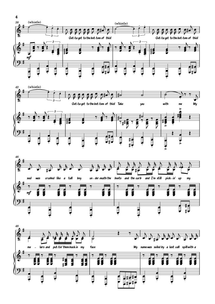 Page 4 of the piano sheet music PDF – Hand Me My Shovel, I
