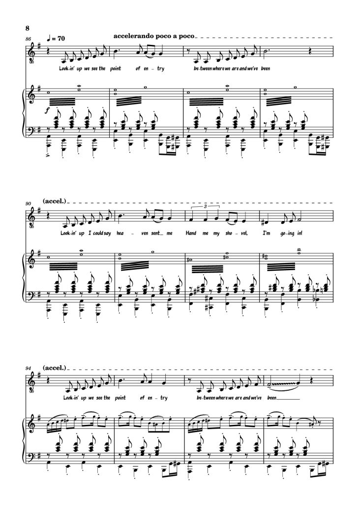 Page 8 of the piano sheet music PDF – Hand Me My Shovel, I