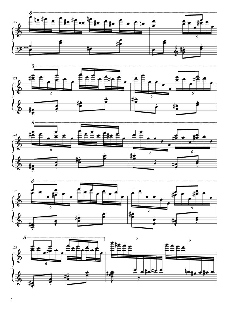 Page 6 of the piano sheet music PDF Piano – Turkish March by Yuja Piano by Kyoko Akatsuka