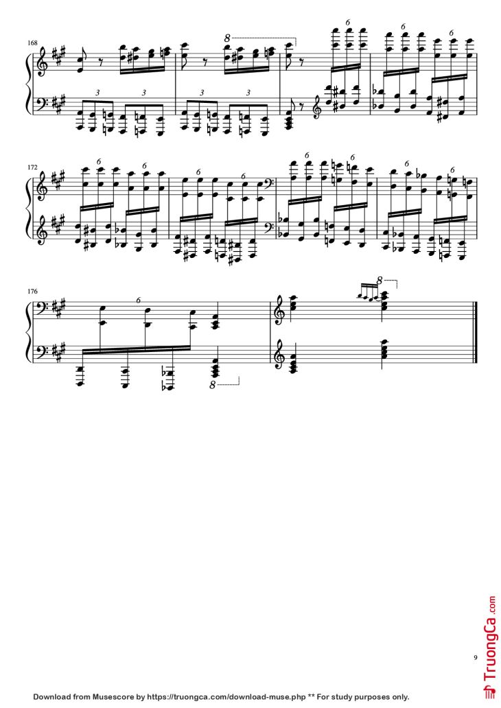 Page 9 of the piano sheet music PDF Piano – Turkish March by Yuja Piano by Kyoko Akatsuka
