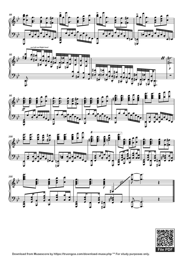 Page 5 of the piano sheet music PDF Piano – Mission Impossible Theme Piano by Comp. by Lalo Schifrin