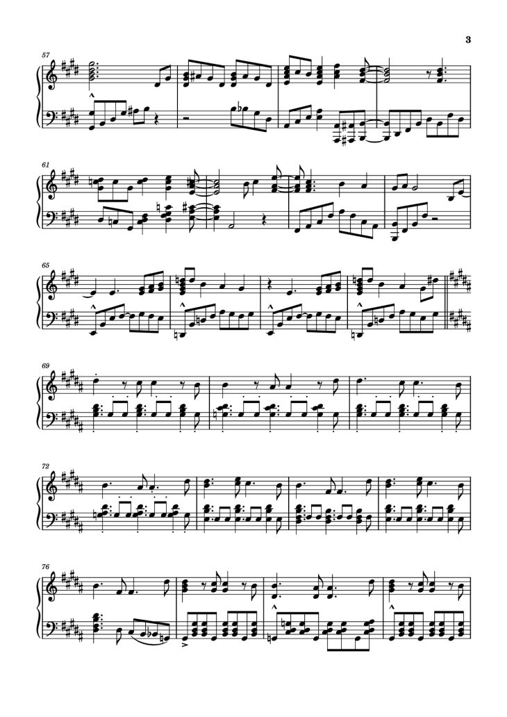 Page 3 of the piano sheet music PDF Piano – Never Meant to Know Piano by Tally Hall