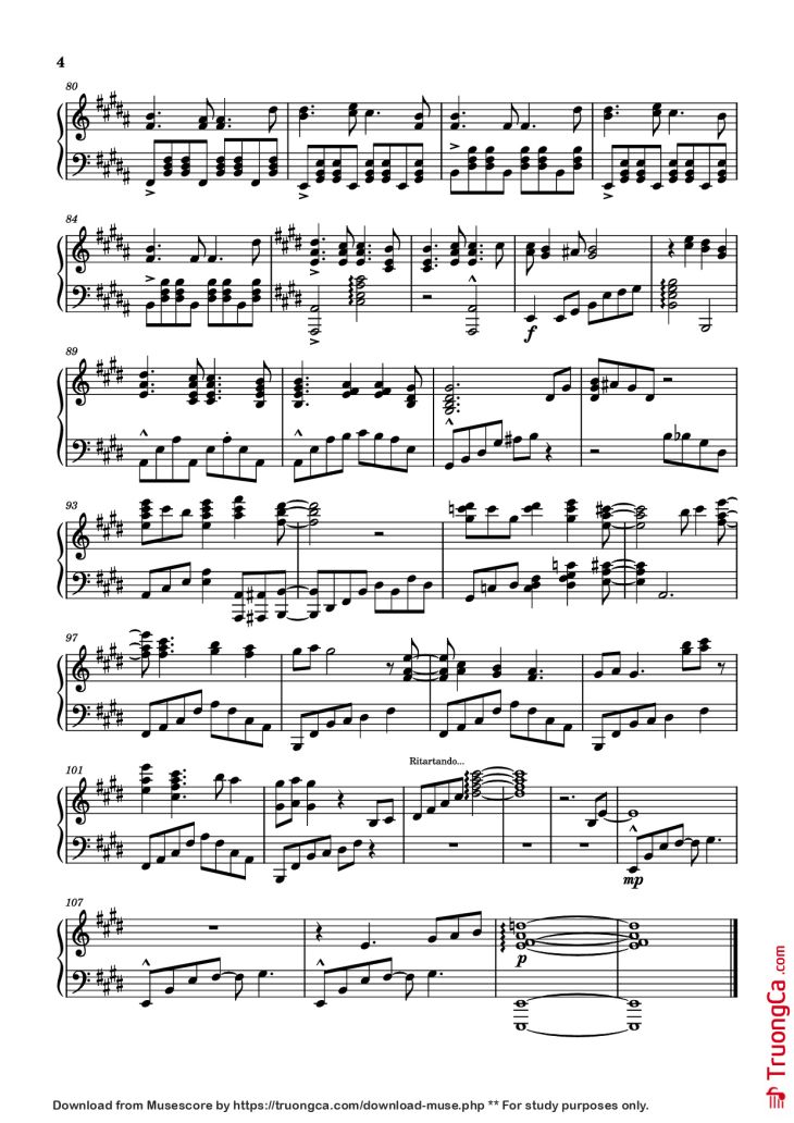 Page 4 of the piano sheet music PDF Piano – Never Meant to Know Piano by Tally Hall