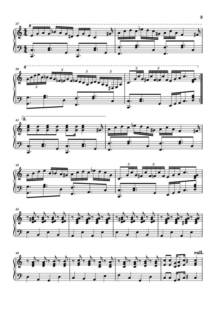 Page 3 of the piano sheet music PDF Piano – The Main Character Piano by Will Wood