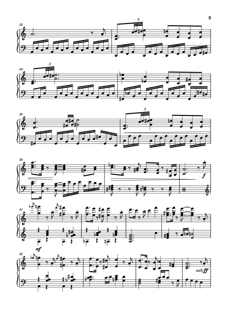 Page 3 of the piano sheet music PDF Piano – Attack of the Killer Queen Piano by Toby Fox, Lena Raine, Marcy Nabors
