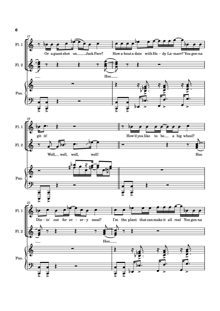 Page 6 of the piano sheet music PDF Piano – SUDDEN CHANGES Piano by Music by Alan Menken