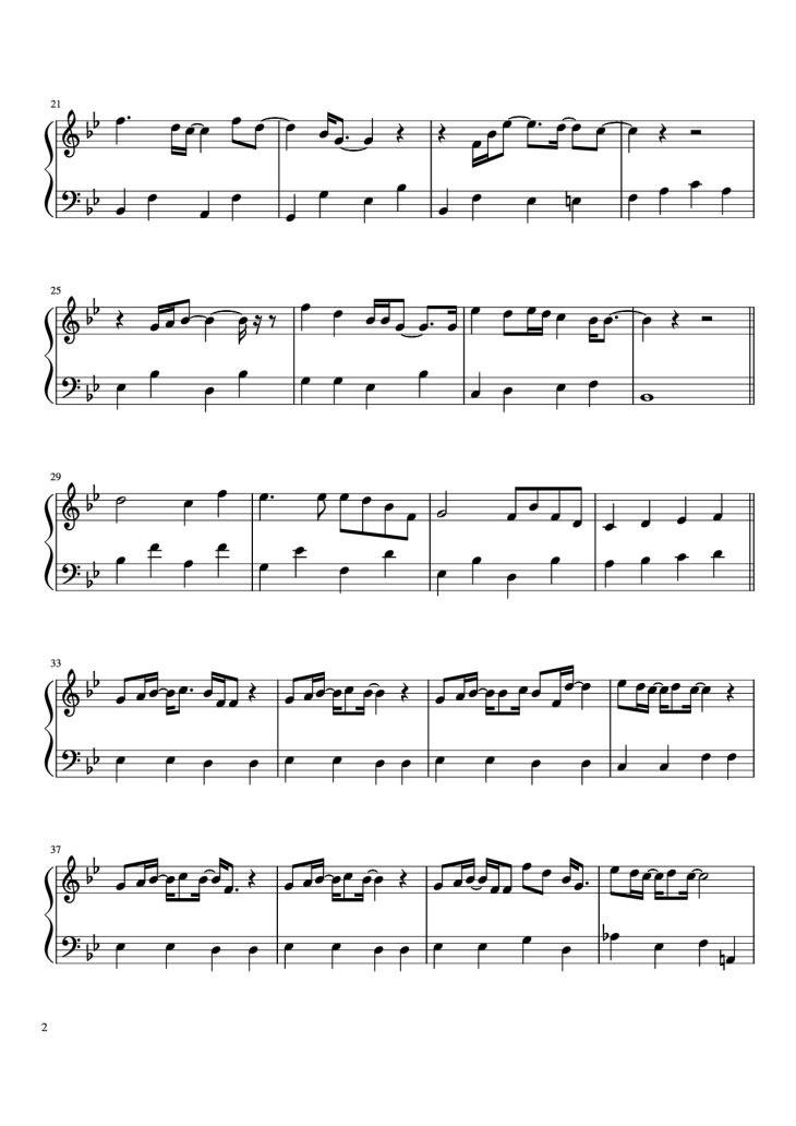 Page 2 of the piano sheet music PDF Piano – Can You Feel The Love Tonight Piano by Elton John. Piano arrranged by Hazel Nguyen