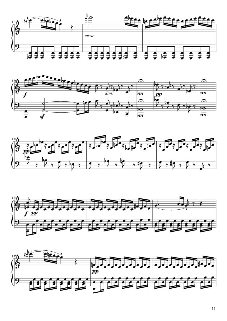 Page 11 of the piano sheet music PDF Piano – Sonate No. 21, Waldstein Piano by Ludwig van Beethoven