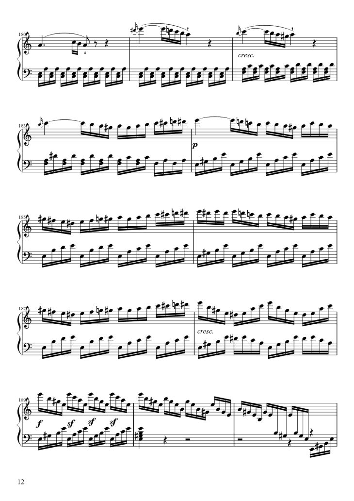 Page 12 of the piano sheet music PDF Piano – Sonate No. 21, Waldstein Piano by Ludwig van Beethoven