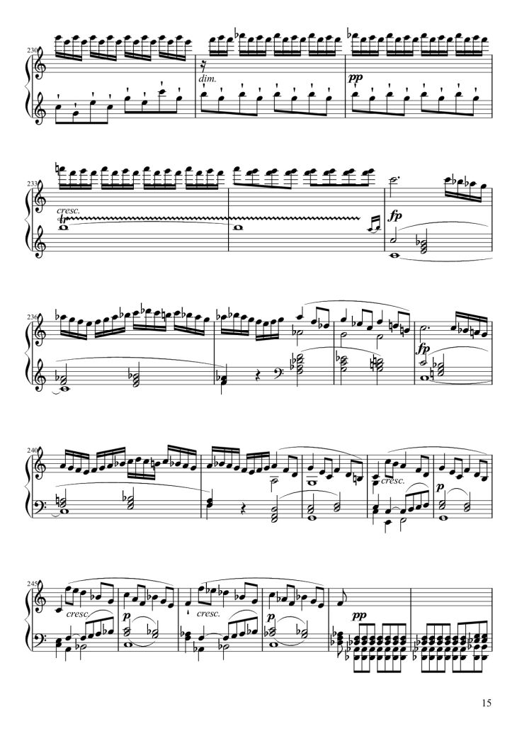 Page 15 of the piano sheet music PDF Piano – Sonate No. 21, Waldstein Piano by Ludwig van Beethoven