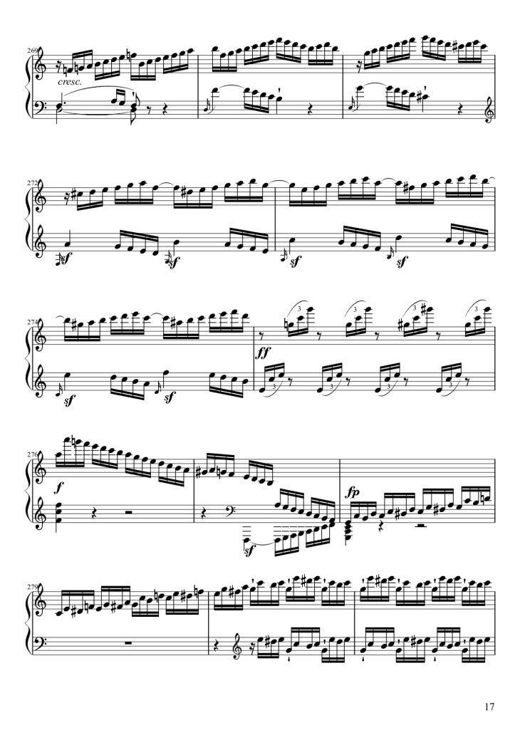 Page 17 of the piano sheet music PDF Piano – Sonate No. 21, Waldstein Piano by Ludwig van Beethoven