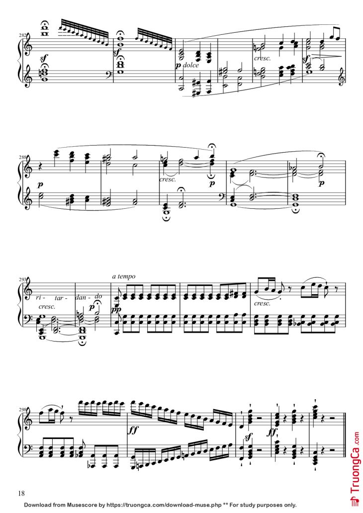 Page 18 of the piano sheet music PDF Piano – Sonate No. 21, Waldstein Piano by Ludwig van Beethoven