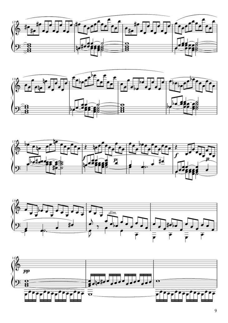Page 9 of the piano sheet music PDF Piano – Sonate No. 21, Waldstein Piano by Ludwig van Beethoven