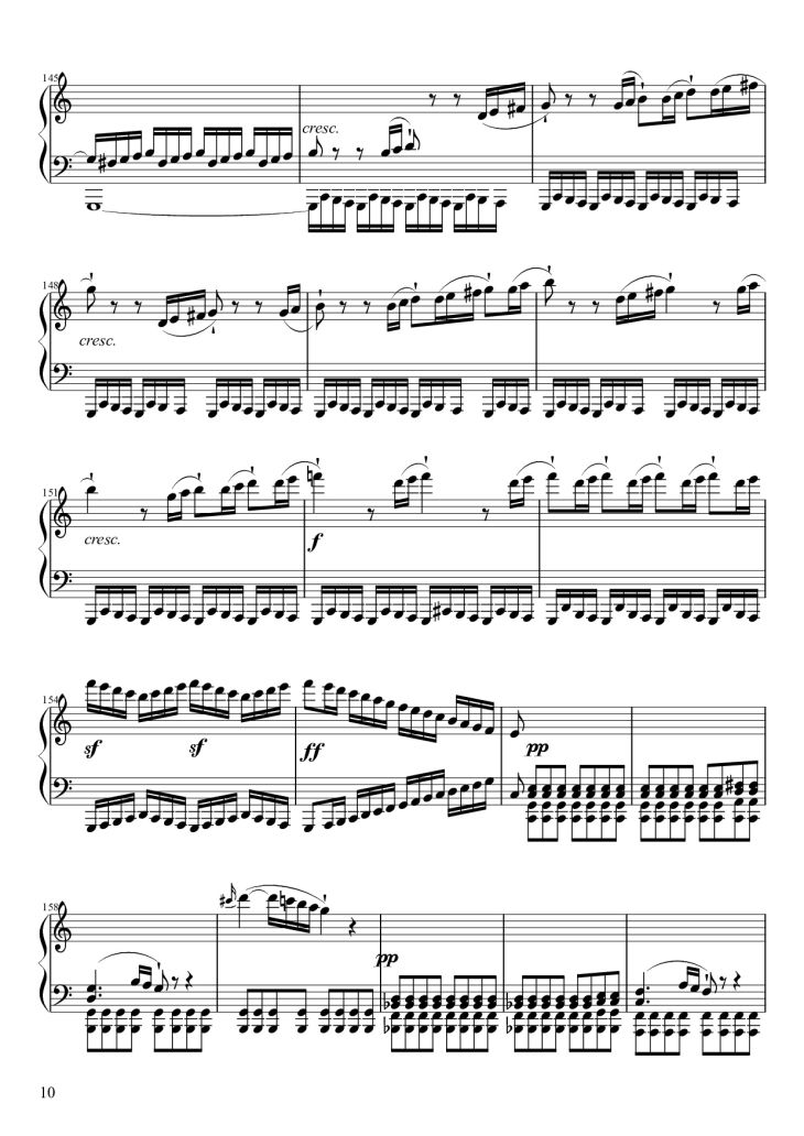 Page 10 of the piano sheet music PDF Piano – Sonate No. 21, Waldstein Piano by Ludwig van Beethoven
