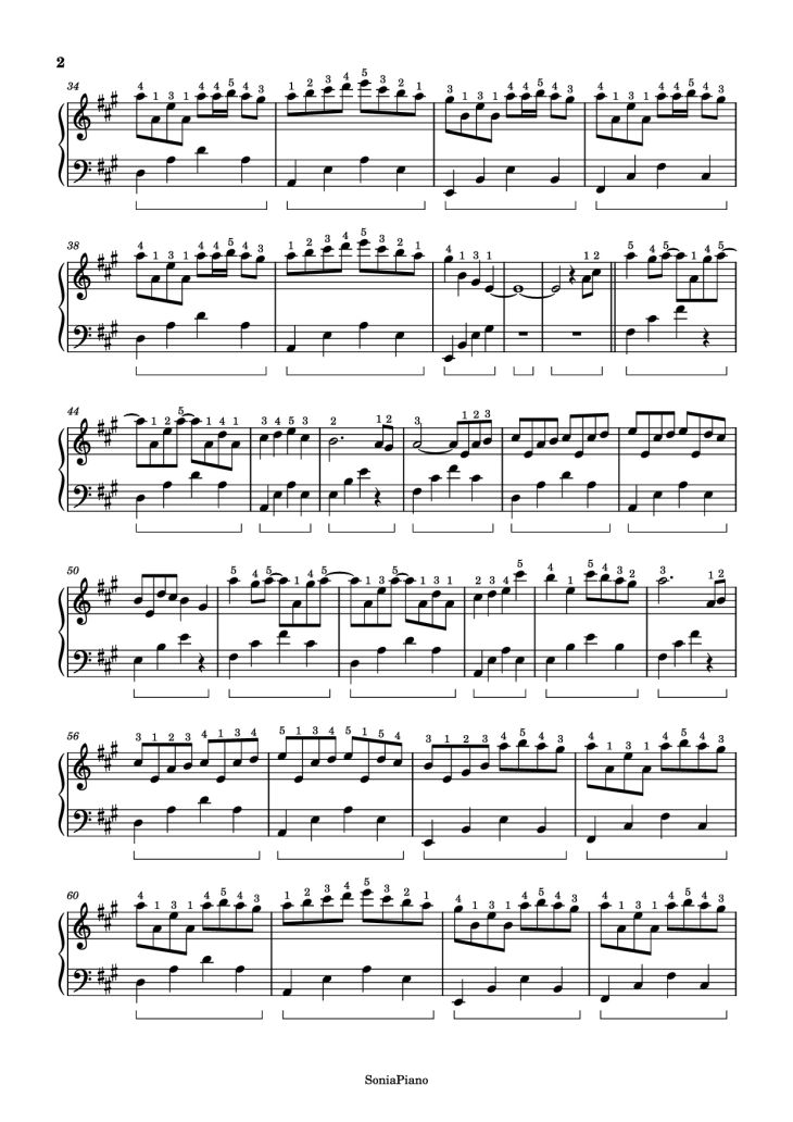 Page 2 of the piano sheet music PDF Piano – River Flow In You Piano by YIRUMA