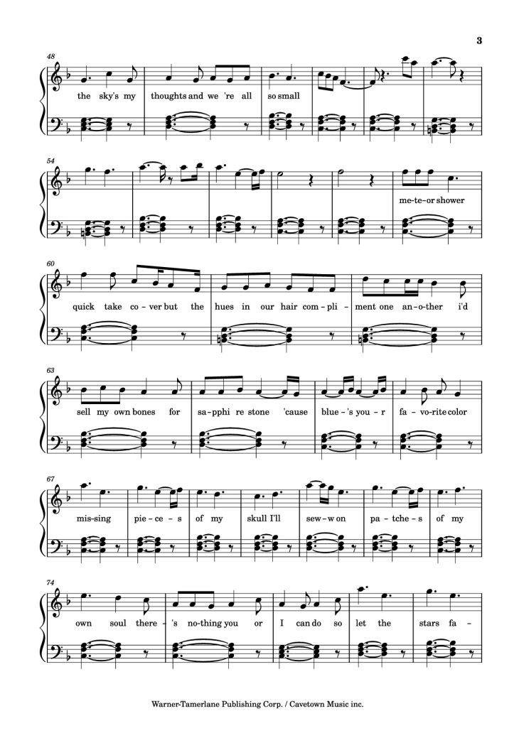 Page 3 of the piano sheet music PDF Piano – Meteor Shower Piano by Robin Skinner