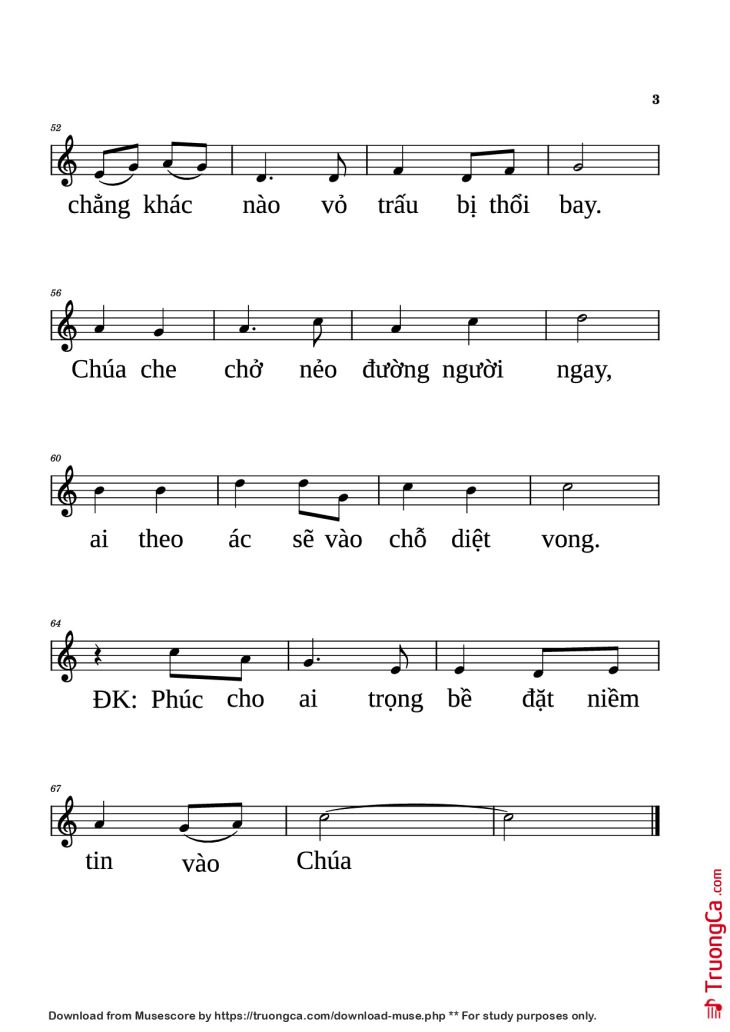 Page 3 of the piano sheet music PDF Piano – Tin vào Chúa Piano by NGỌC CẨN