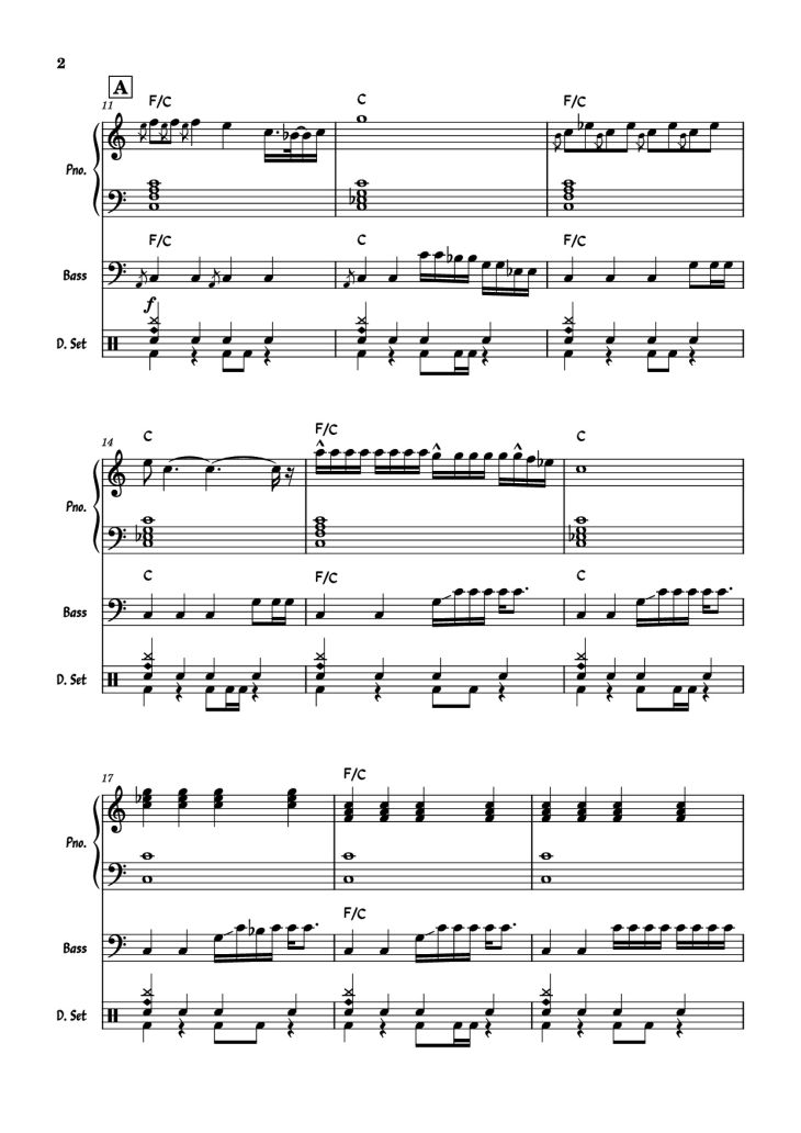Page 2 of the piano sheet music PDF Piano Guitar Tab – July Morning Piano by Uriah Heep
