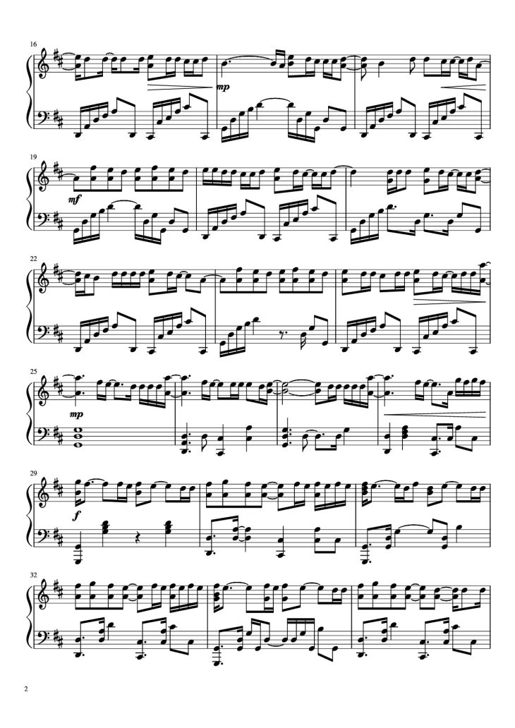 Page 2 of the piano sheet music PDF Piano – Robbery Piano by Jarad Higgins