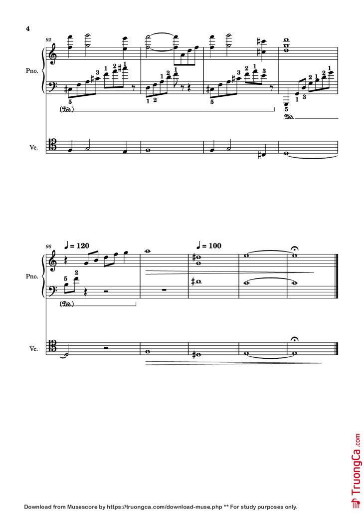 Page 4 of the piano sheet music PDF Piano – Final Duet Piano by Pedro Silva