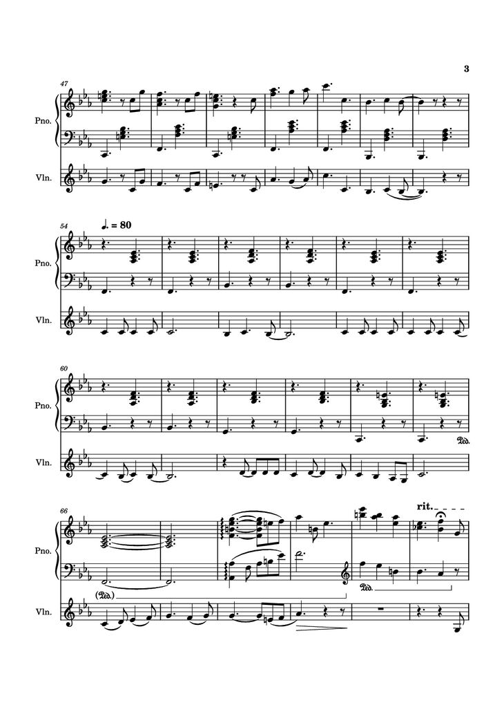 Page 3 of the piano sheet music PDF Piano – Valentine Piano by Laufey