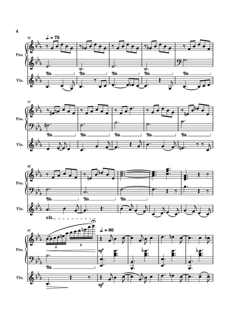 Page 4 of the piano sheet music PDF Piano – Valentine Piano by Laufey