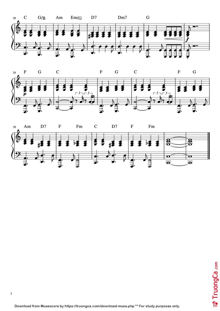 Page 2 of the piano sheet music PDF Piano – When I Was Your Man Piano by Undefined