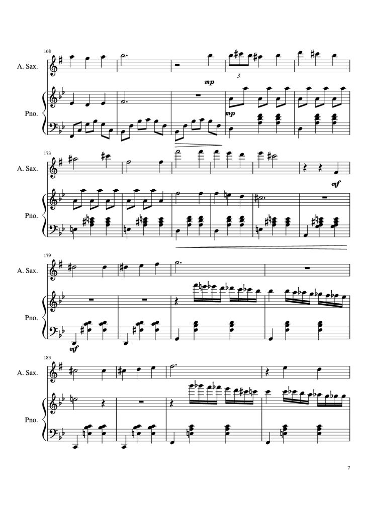 Page 7 of the piano sheet music PDF Piano – Howl