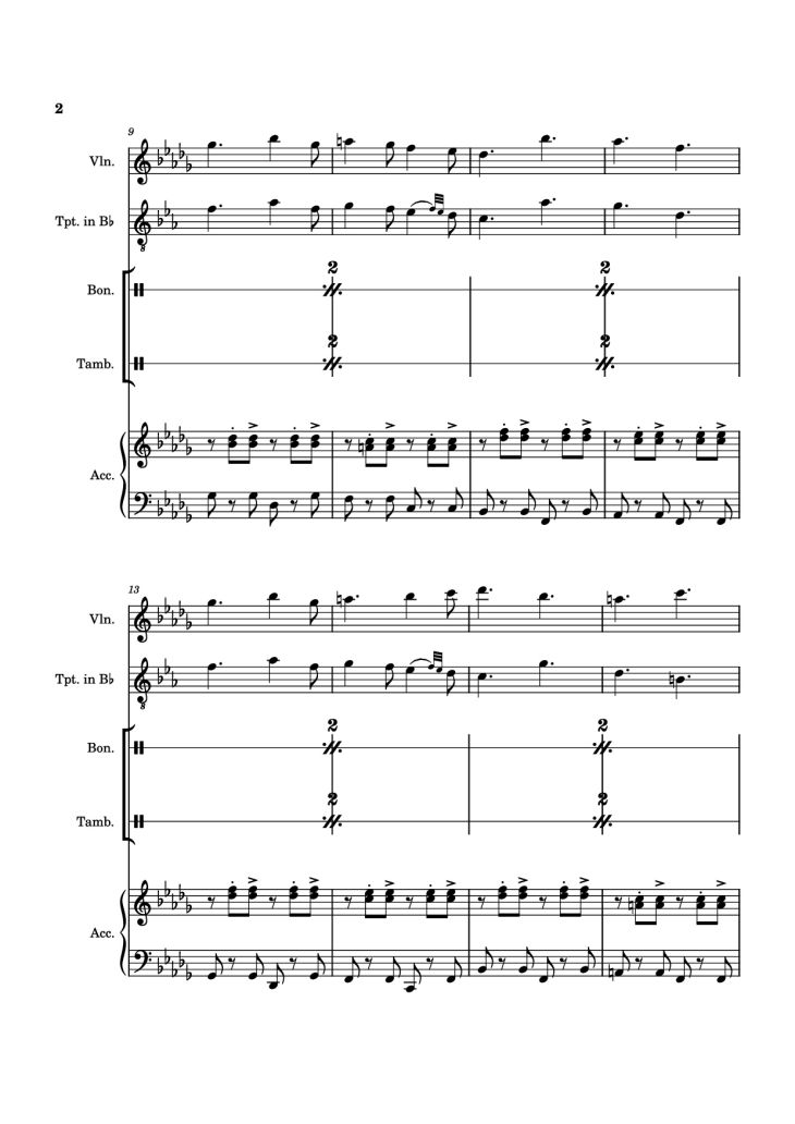 Page 2 of the piano sheet music PDF – A Memory of Tides Violin by Naktigonis