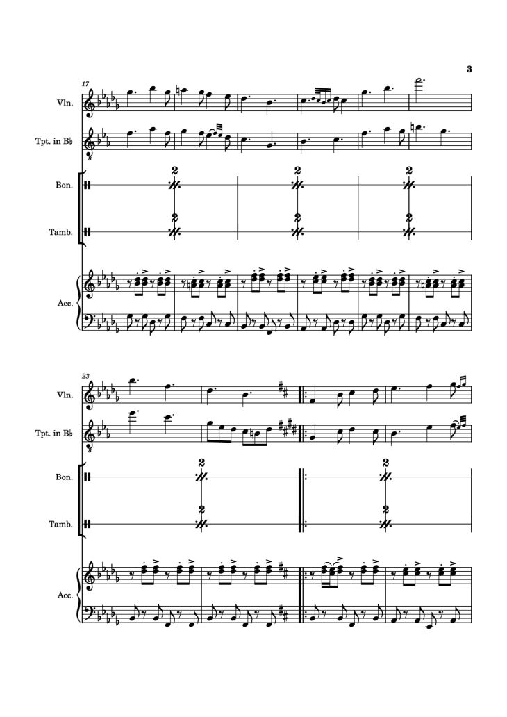 Page 3 of the piano sheet music PDF – A Memory of Tides Violin by Naktigonis