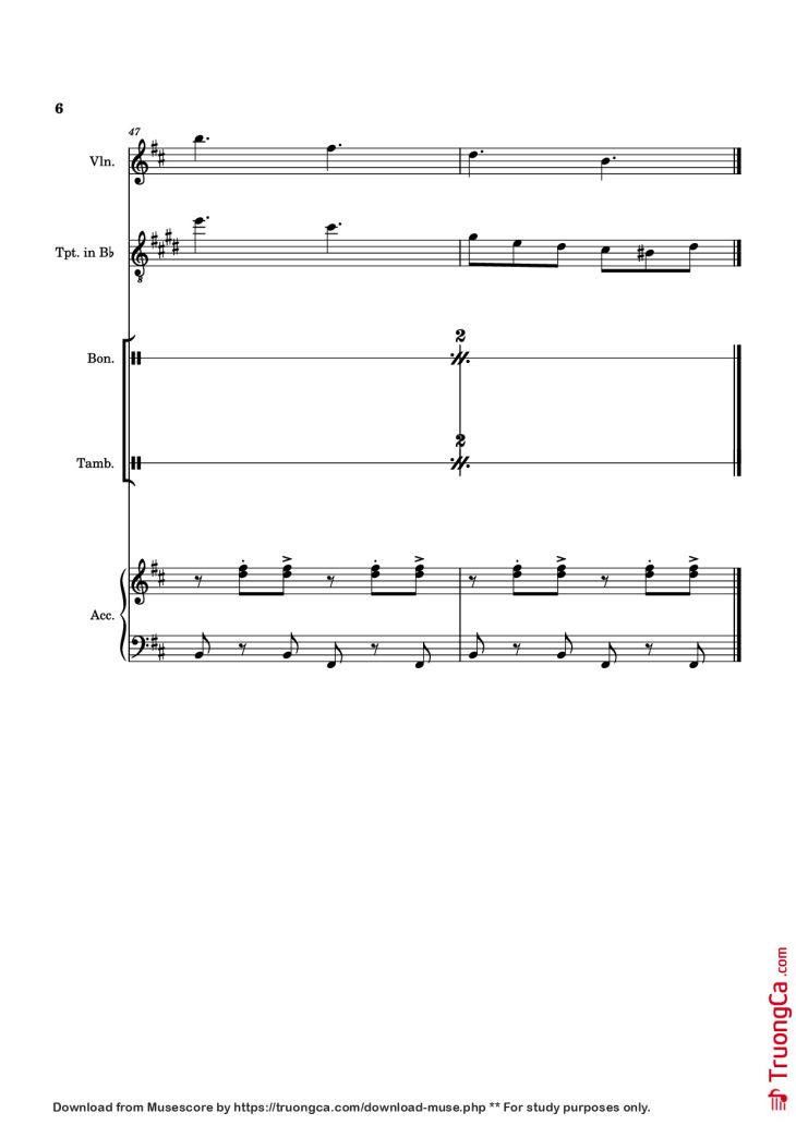 Page 6 of the piano sheet music PDF – A Memory of Tides Violin by Naktigonis