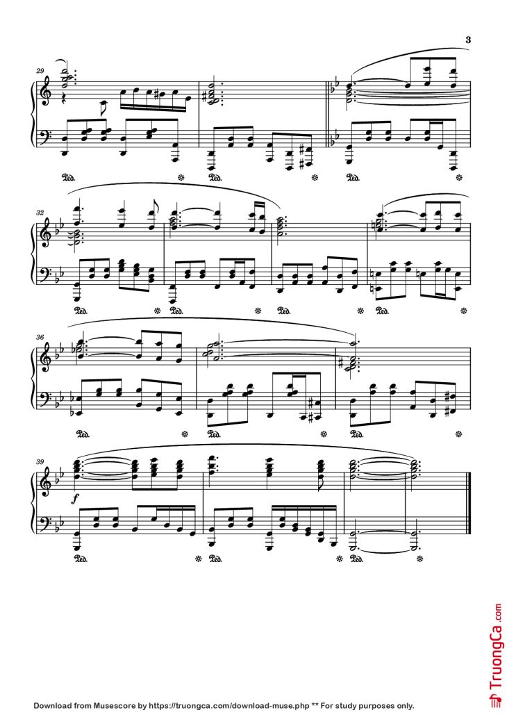 Page 3 of the piano sheet music PDF Piano – La Lecon Particuliere Piano by Francis Lai