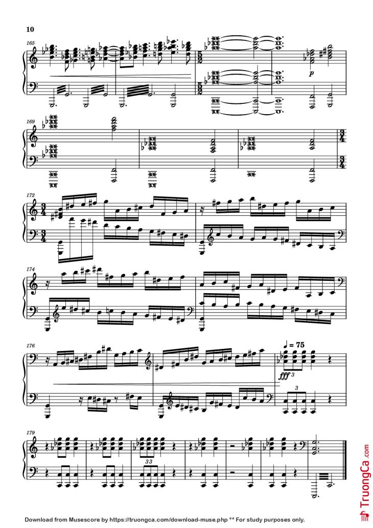 Page 10 of the piano sheet music PDF Piano – The Planets - Mars Piano by Composer / arranger