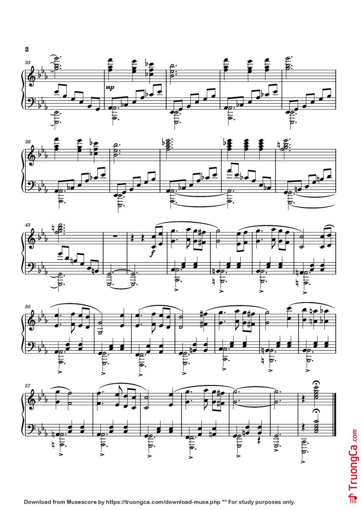 Page 2 of the piano sheet music PDF Piano – Valse Sentimentale No.2 Piano by Masked Pianist