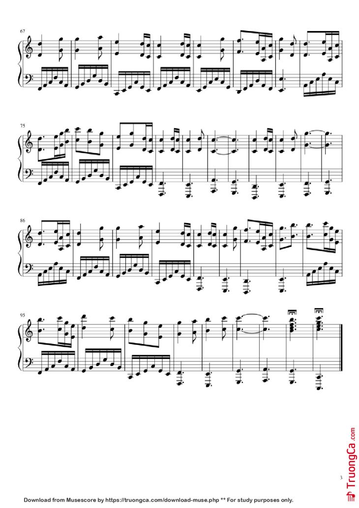 Page 3 of the piano sheet music PDF Piano – My Truth Piano by Masaru Yokoyama Arr. Seongbin Hong