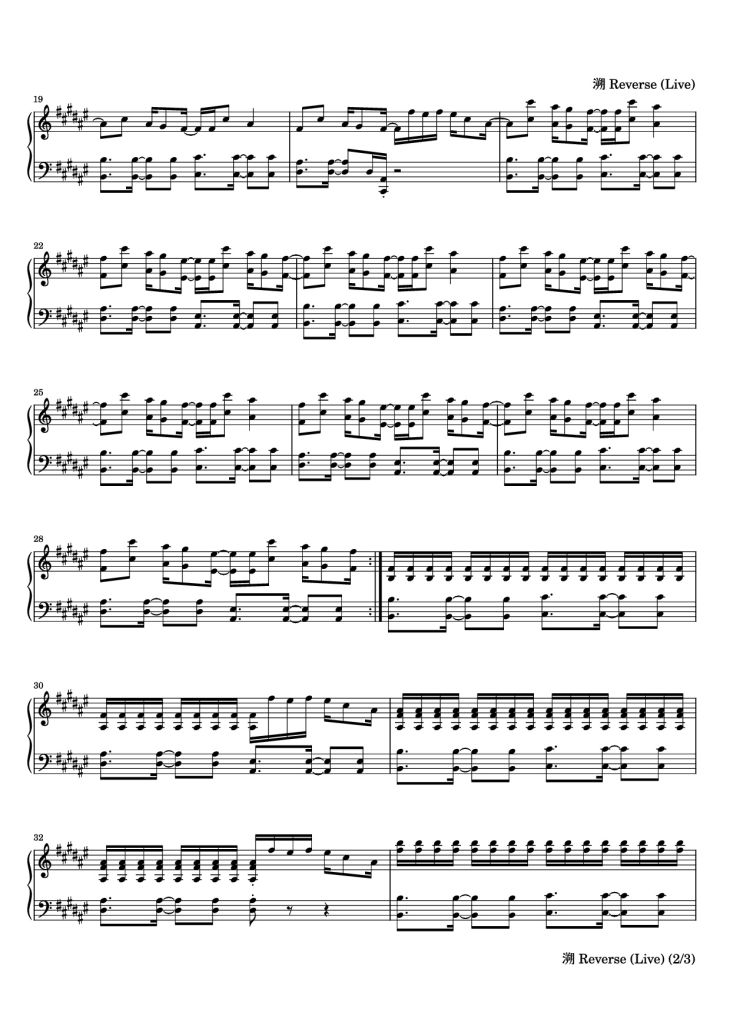 Page 2 of the piano sheet music PDF Piano – 溯 Reverse (Live) Piano by 词曲:CORSAK