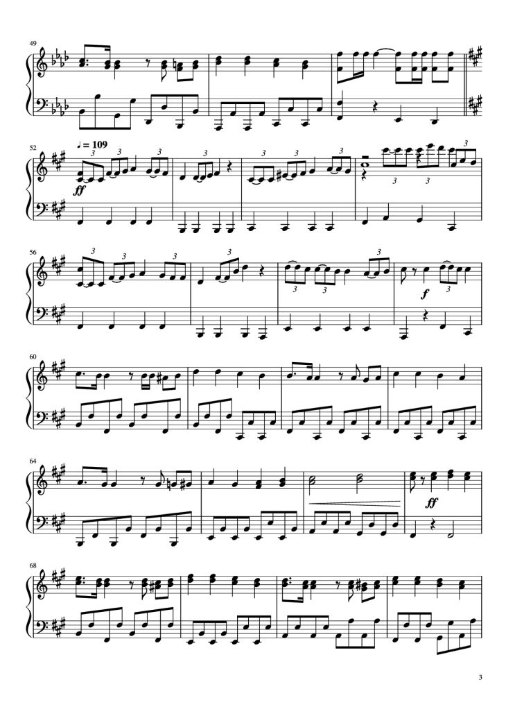 Page 3 of the piano sheet music PDF Piano – My Army Piano by Arr. by Felix Zander