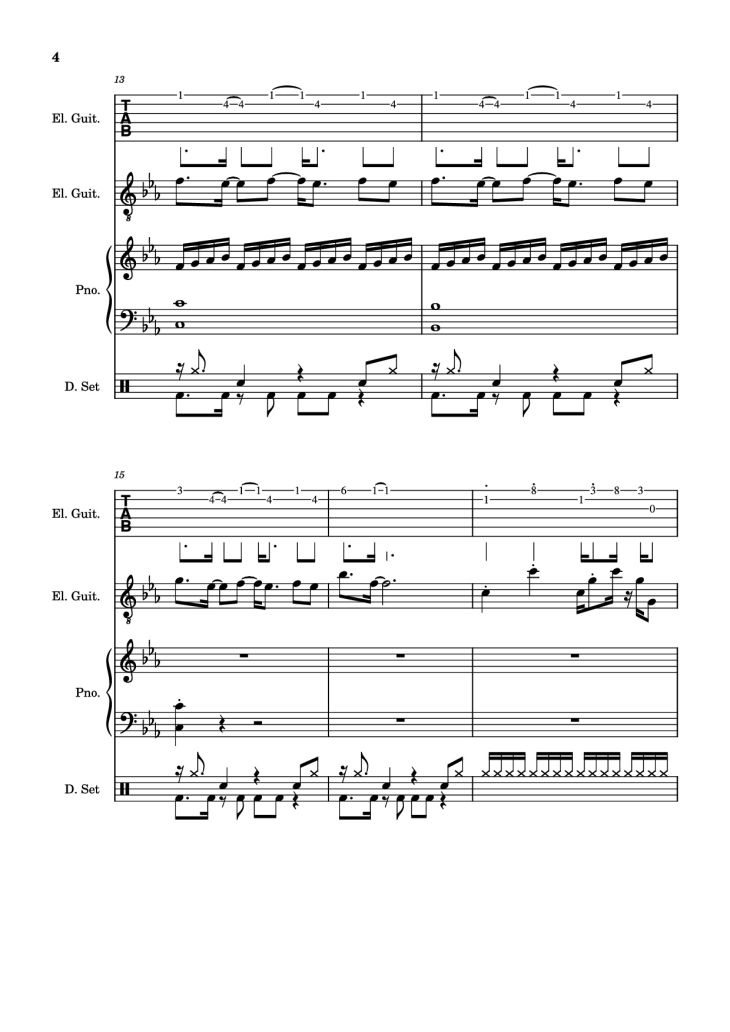 Page 4 of the piano sheet music PDF – Dark Necessities Piano by ManoGhostBoy