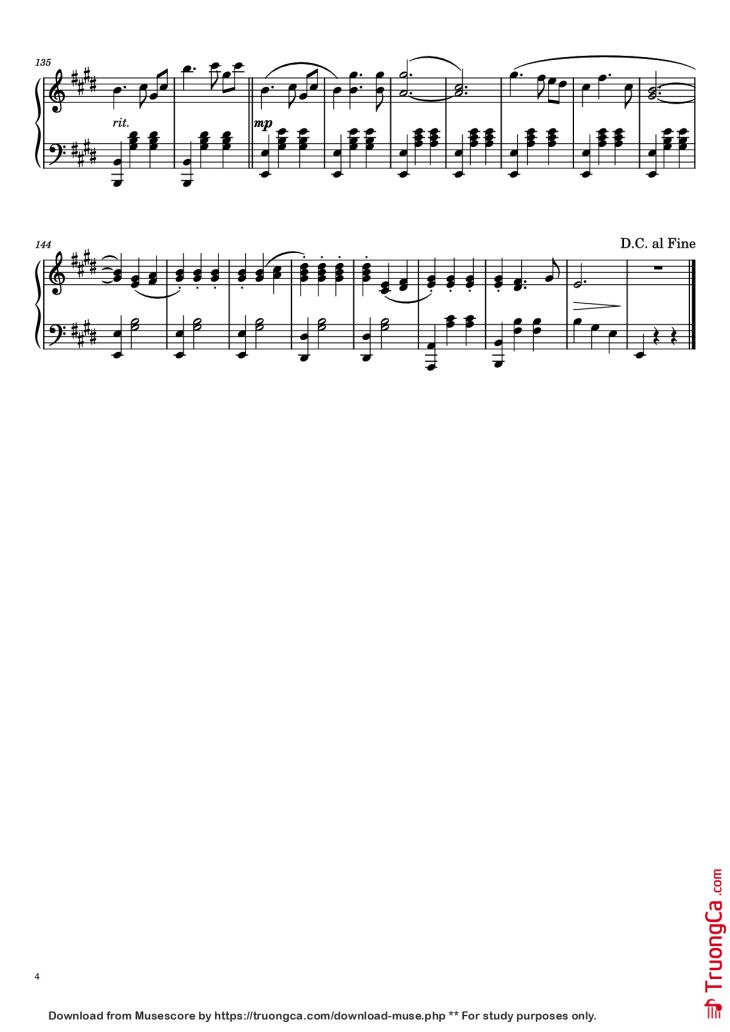 Page 4 of the piano sheet music PDF Piano – The Snowstorm: Waltz No. 2 Piano by G.V. Sviridov (arr. ReFruity