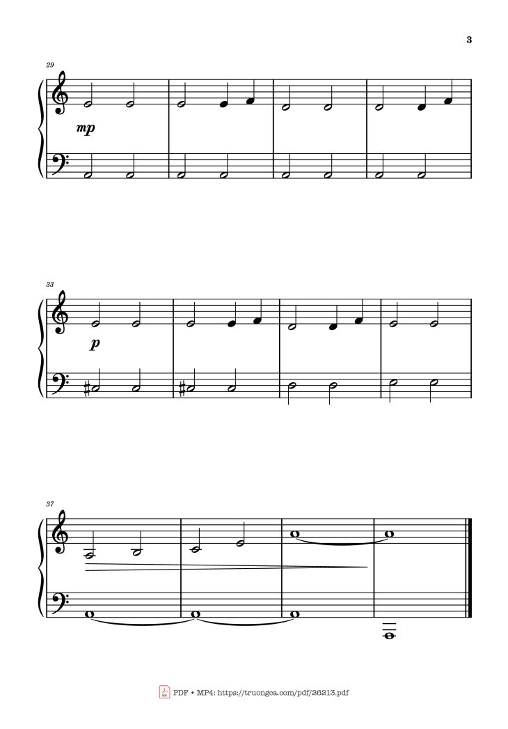 Page 3 of the piano sheet music PDF Piano – This is Halloween from Nightmare Before Christmas Piano by DANNY ELFMAN
