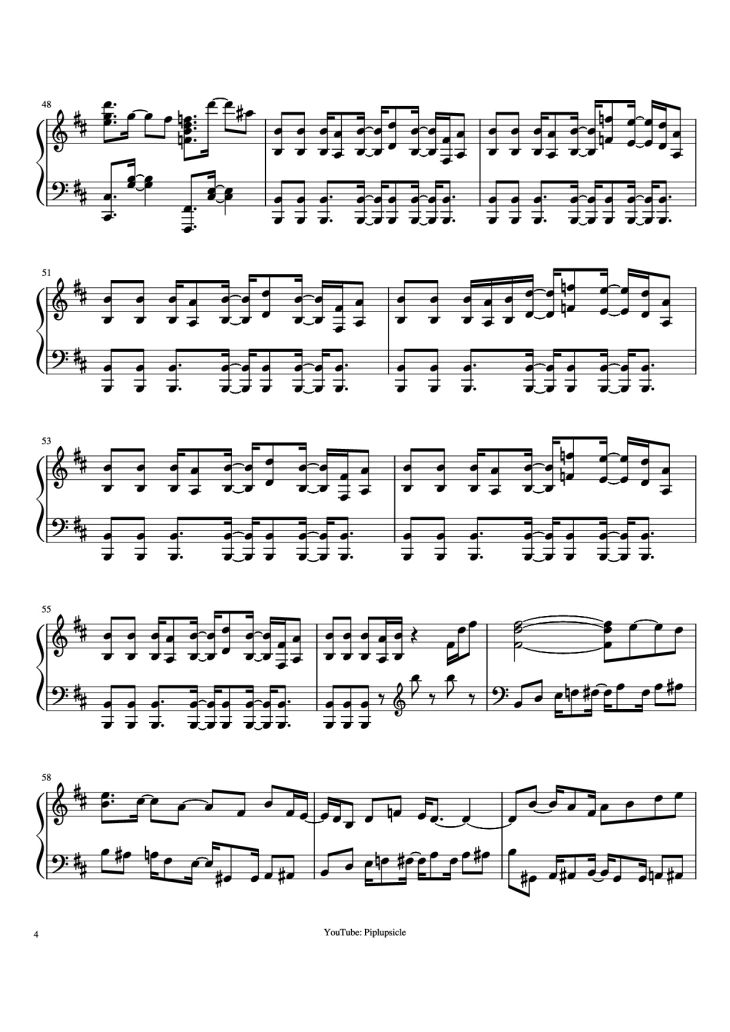 Page 4 of the piano sheet music PDF Piano – Giorno