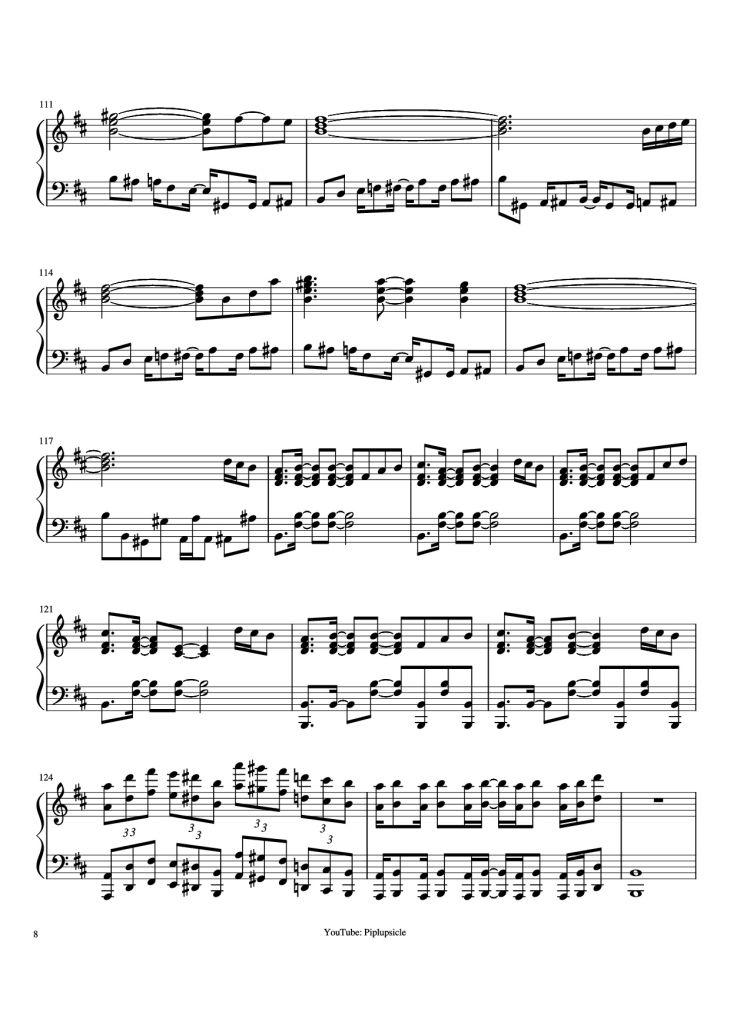 Page 8 of the piano sheet music PDF Piano – Giorno